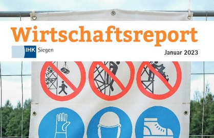 Titelseite des IHK-Wirtschaftsreports mit dem Beitrag über das BAZ West